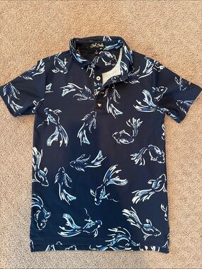 Navy blue Bad Birdie golf polo